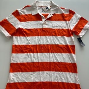 Brand New never worn White with Orange stripes Polo